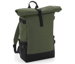 Bagbase BG858 - Colorful Backpack With Roll Up Flap Olive Green/Black