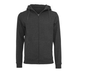 Build Your Brand BY012 - zipped hooded sweatshirt heavy Charcoal