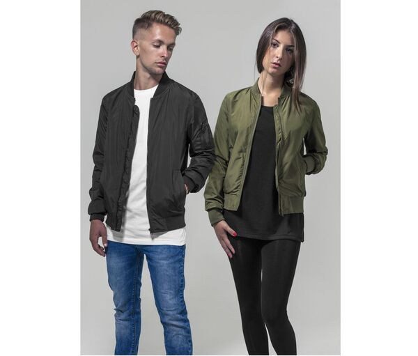 Build Your Brand BY044 - Womens Classic Bomber Jacket with Side Pockets