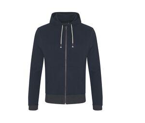 ECOLOGIE EA051 - Sweat hooded zip recycled cotton Navy / Charcoal
