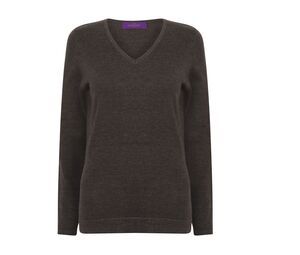 Henbury HY721 - Women's v-neck sweater Grey Marl