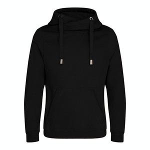 AWDIS JUST HOODS JH021 - Cross neck sweatshirt Jet Black