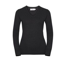 Russell Collection JZ10F - V-Neck Pullover Charcoal Marl
