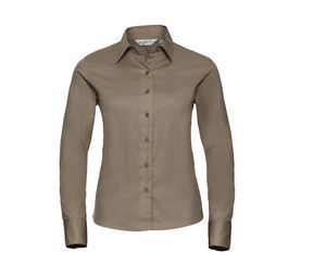 Russell Collection JZ16F - Long Sleeve Classic Twill Shirt Khaki