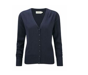 Russell Collection JZ715 - V-Neck Knitted Cardigan Navy
