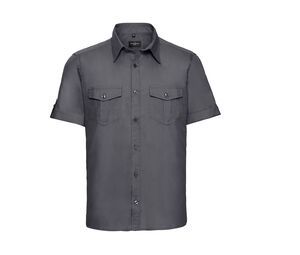 Russell Collection JZ919 - Mens Short Sleeve Italian Collar Shirt