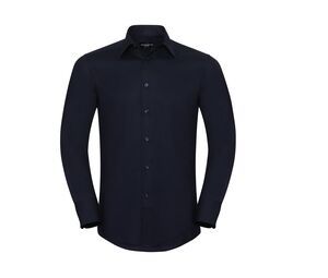 Russell Collection JZ922 - Men's Fitted Oxford Shirt with Italian Collar Bright Navy