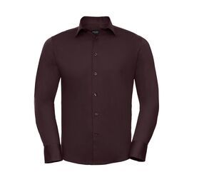 Russell Collection JZ946 - Long Sleeve Fitted Shirt Port / Plum
