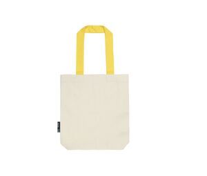 Neutral O90002 - Shopping bag with contrasting handles Nature / Yellow