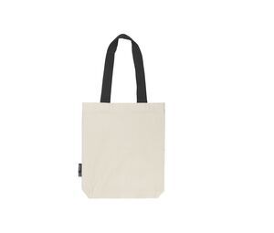 Neutral O90002 - Shopping bag with contrasting handles Nature / Black