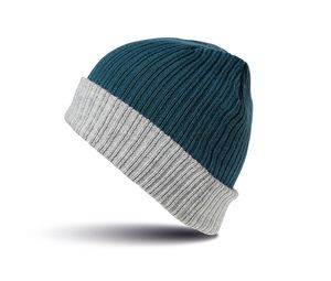 Result RC378 - Acrylic beanie with flap Teal/Grey