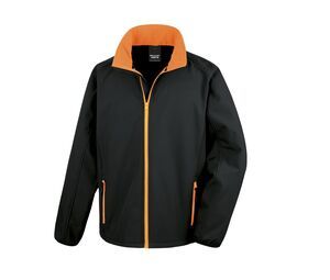 Result RS231 - Men's Fleece Jacket Zipped Pockets Black / Orange