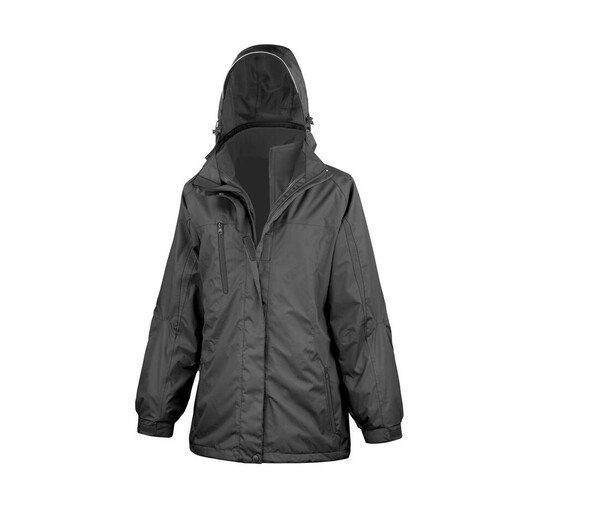 RESULT RS400F - Parka Mujer 3 en 1 con Bolsillos y Reflectantes