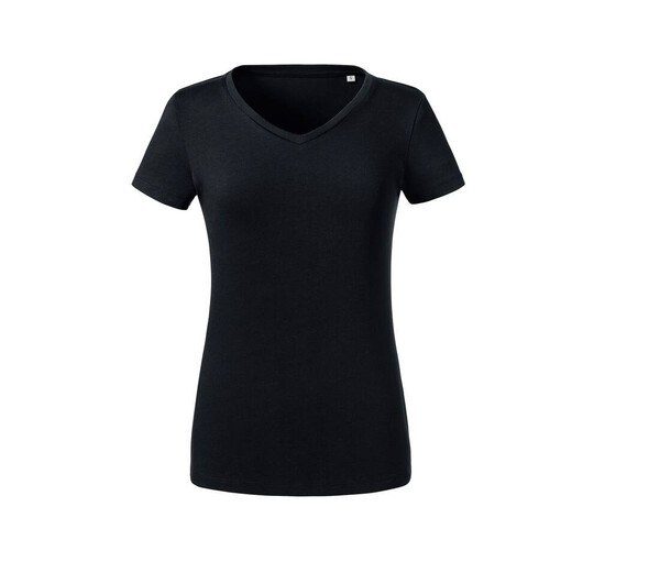 Russell RU103F - Camiseta orgánica de cuello en V para mujeres