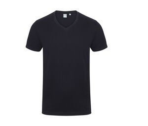 Skinnifit SF122 - Men's stretch cotton v-neck T-shirt Navy