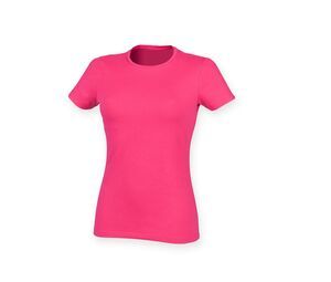 Skinnifit SK121 - Women's stretch cotton T-shirt Fuchsia