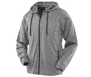 Spiro SP277F - Women's zip-up hooded sports shirt Grey Marl