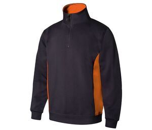 VELILLA V5704 - Two-tone zipped collar sweatshirt Navy / Orange