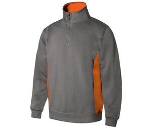 VELILLA V5704 - Two-tone zipped collar sweatshirt Grey/ Orange
