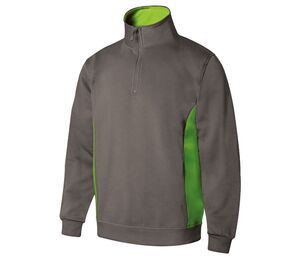 VELILLA V5704 - Two-tone zipped collar sweatshirt Grey/ Lime