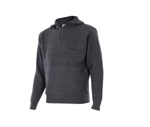VELILLA VL101 - THICK PULLOVER WITH STAND-UP COLLAR Grey