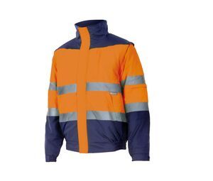 VELILLA VL161 - TWO-TONE HIGH-VISIBILITY QUILTED JACKET Fluo Orange / Navy