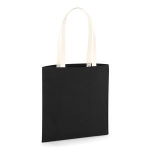 Westford mill W801C - Earthaware™ Organic Bag For Life - Contrast Handles Black/ Natural
