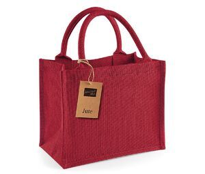Westford mill WM412 - Jute Mini Gift Bag Red / Red