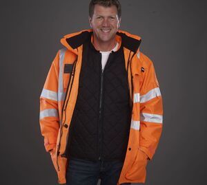 Yoko YK309 - High visibility "Fontaine Storm" jacket Hi Vis Orange/Navy