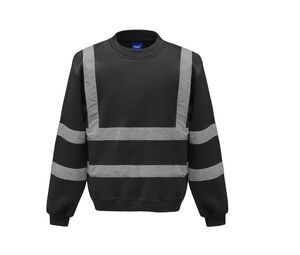 Yoko YK510 - High visibility round neck sweatshirt Black