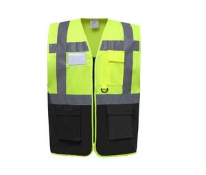 Yoko YK801 - High security multi-function vest Hi Vis Yellow/Black