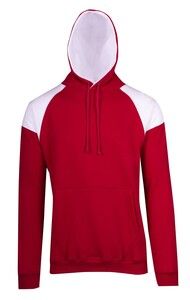 Ramo F303HP - Mens Shoulder Contrast Panel Hoodie Red/White