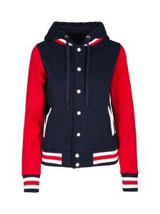 Ramo FB97UN - Ladies Varsity Jacket & Hood Navy/Red/White