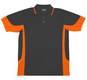 Ramo P519HC - Mens Contrast Polo Charcoal/Orange