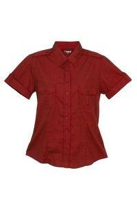 Ramo S002FS - Ladies Military Short Sleeve  Shirt Red