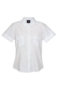 Ramo S002FS - Ladies Military Short Sleeve  Shirt White