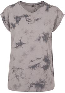 Build Your Brand BY055 - Women's Tie Dye Batik T-shirt lightgrey grey