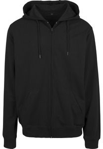 Build Your Brand BY082 - Zipped hooded terry sweatshirt Black