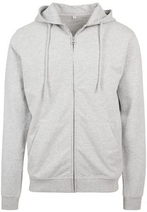 Build Your Brand BY082 - Zipped hooded terry sweatshirt Heather Grey