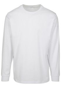 Build Your Brand BY091 - Longsleeve With Cuffrib White