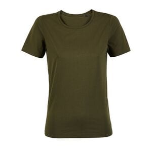 NEOBLU 03185 - Lucas Women T Shirt Korte Mouw Gemerceriseerde Jersey Dames Kaki intens