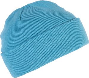 K-up KP031 - KNITTED TURNUP BEANIE Surf Blue