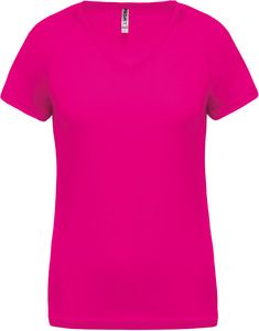 Proact PA477 - T-shirt de desporto de senhora com decote em V de manga curta Fúcsia