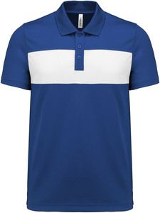 Proact PA493 - Adult short-sleeved polo-shirt Sporty Royal Blue / White