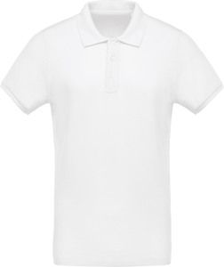 Kariban K209 - Męska organiczna koszulka polo z krótkim rękawem Biały