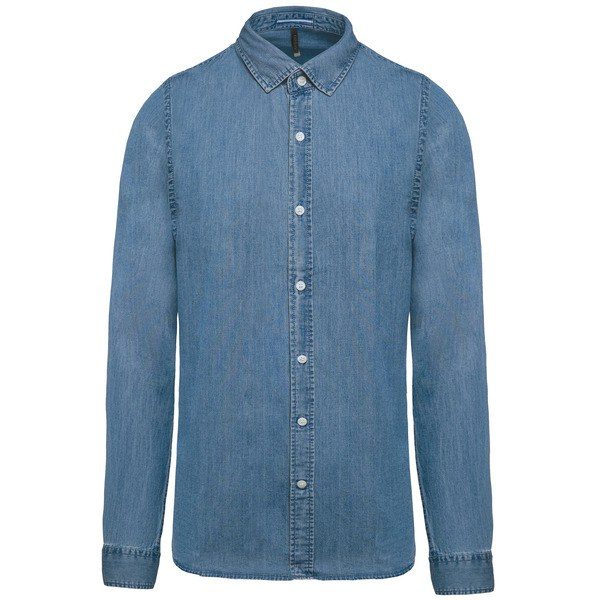 Kariban K512 - Vintage Wash Slim Fit Denim Shirt for Men