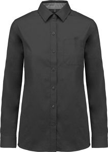 Kariban K585 - Women's long-sleeved Nevada cotton shirt Dark Grey