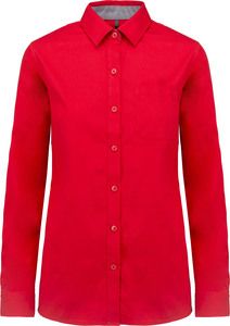 Kariban K585 - Women's long-sleeved Nevada cotton shirt Red