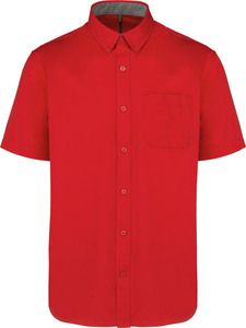Kariban K587 - Men's Ariana III short-sleeved cotton shirt Red