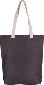 Kimood KI0229 - Shoppingtasche aus Jute-Baumwollmischgewebe Dunkelgrau
